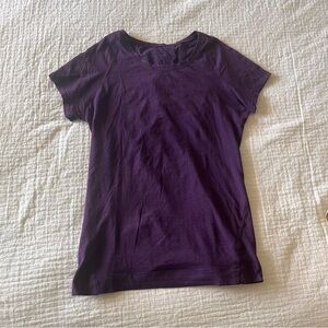 lululemon athletica Deep Purple Stripe Short Sleeve Tee